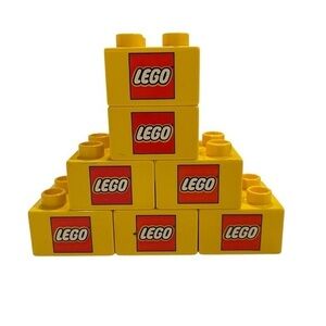 Lot of 7 Lego Duplo Logo Decorated 2x2 Piece 3437pb002 from Winnie Pooh sets